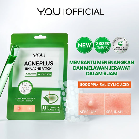 [NEW] YOU AcnePlus BHA Acne Patch Jerawat 5000 ppm Salicylic Acid 36 PCS