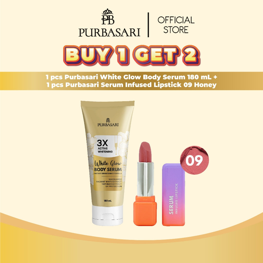 [BUY 1 GET 2] Purbasari Body Serum 180ml + Purbasari Serum Infused Lipstick