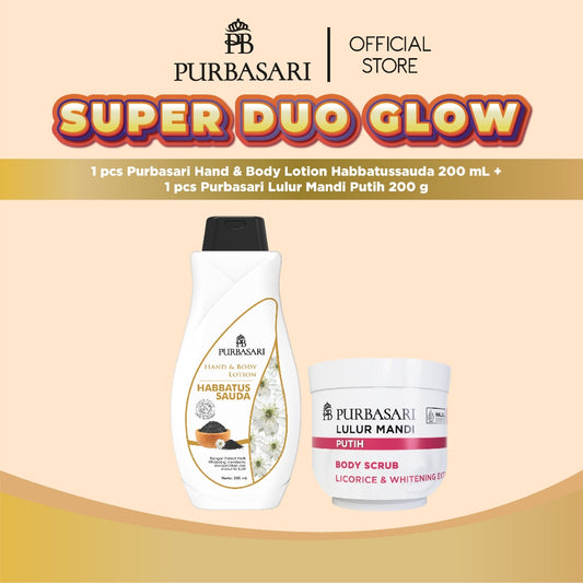 [COMBO SUPER DUO GLOW] Lulur Mandi 200gr + Hand & Body Lotion Habbatusauda 200ml
