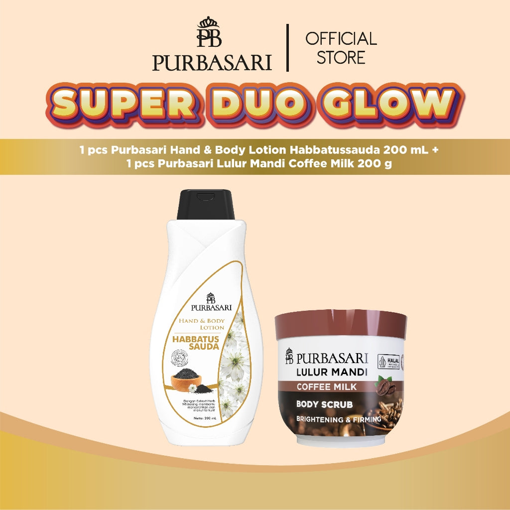 [COMBO SUPER DUO GLOW] Lulur Mandi 200gr + Hand & Body Lotion Habbatusauda 200ml