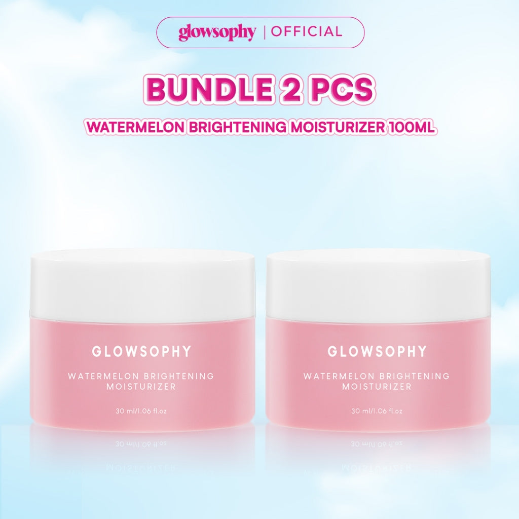 Glowsophy Bundle 2Pcs Watermelon Brightening Moisturizer Niacinamide Mugwort Gel Day and Night Skincare 30 ml