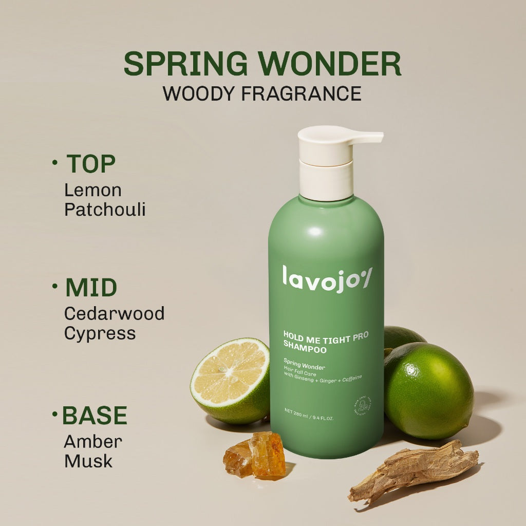 Lavojoy Hold Me Tight Pro Shampoo Spring Wonder | Hair Shampoo | Sampo Rambut | Shampoo Perawatan Rambut Rontok | Mempercepat Pertumbuhan Rambut | Mengurangi Kerontokkan | Sampo Ginseng & Jahe