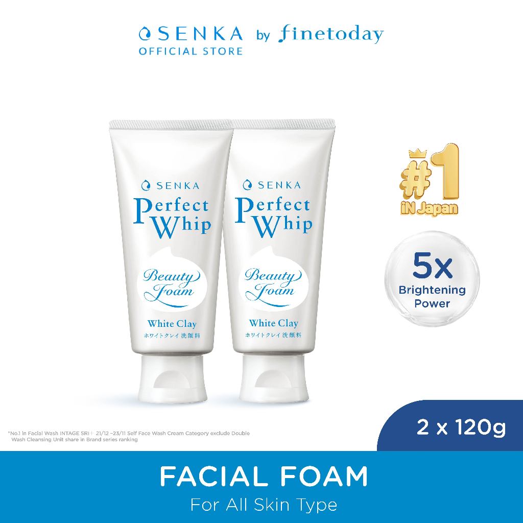 [TWINPACK] SENKA Perfect White Clay Facial Foam From Japan 120gr [BUY 2 GET 4 Kuota Terbatas/Hari]