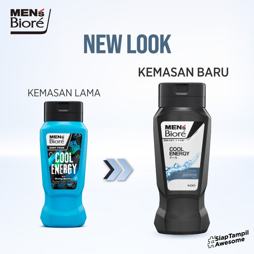 Men's Biore Body Foam Sabun Mandi Cair Pria Cool Energy 250 ml Botol
