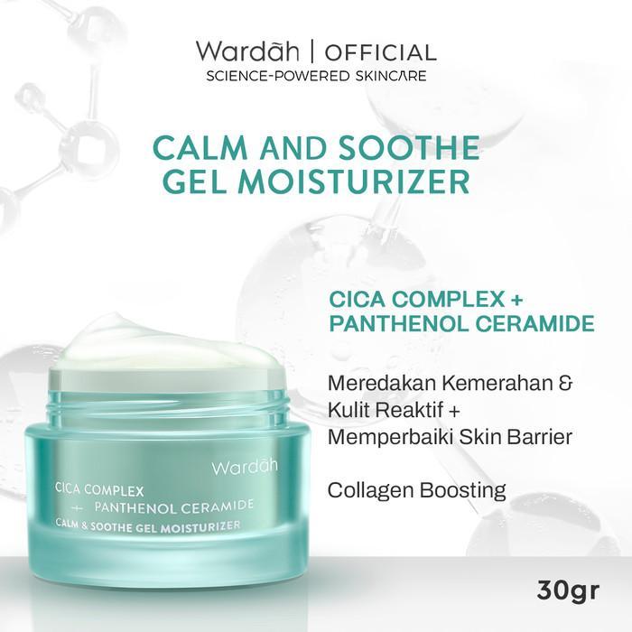 WARDAH Gel Moisturizer Series 30 g - Plump & Firm Collagen Moist, Tranexamic Alpha Arbutin, Symradiance, Cica Complex + Panthenol Ceramide, 14X Hyaluronic + Pentavitin, Vitamin C + Adenosine - Mencerahkan Wajah Kusam, Pelembab, Perawatan - Skincare