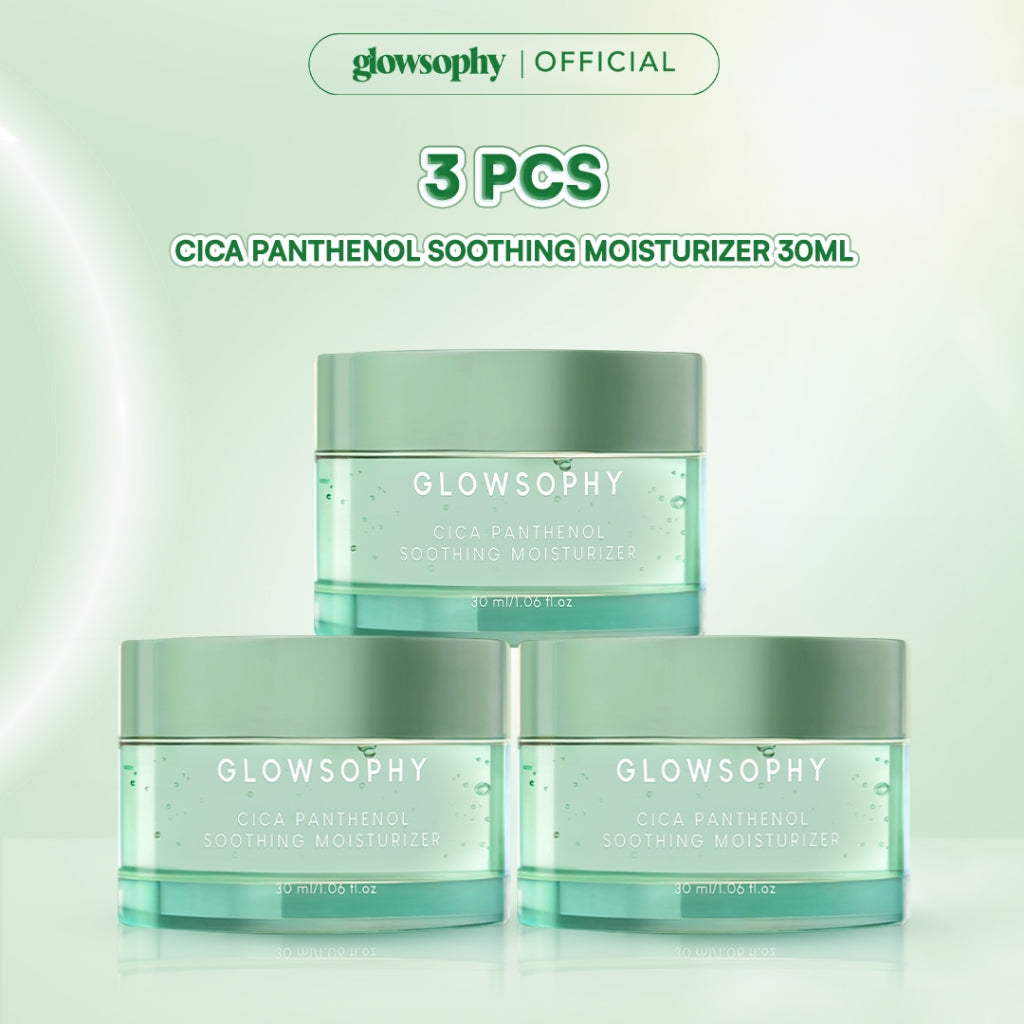 Glowsophy CICA Centella Soothing Moisturizer Gel 30ml - Pelembab Wajah Ringan Kulit Berjerawat & Sensitif untuk Membantu Menenangkan dan Meredakan Jerawat Kemerahan dengan sensasi Calming