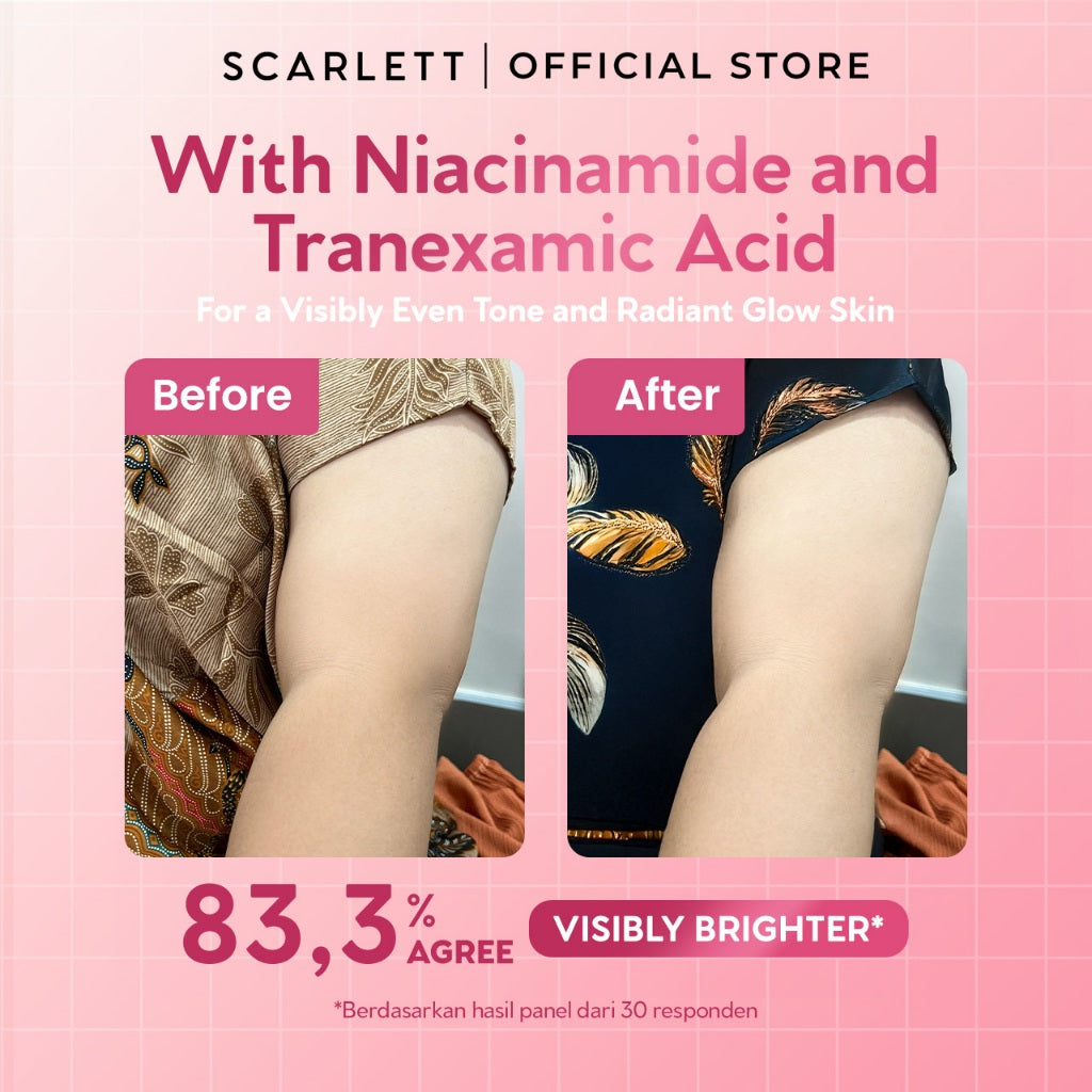 SCARLETT Perfumed Shower Serum 400ml – Shine Bright | Brightening Shower Gel dengan Niacinamide & Tranexamic Acid | Sabun Mandi Cair Mencerahkan Kulit Kusam, Menyamarkan Noda | Kulit Glowing dengan Wangi Parfum Mewah Kelas Dunia