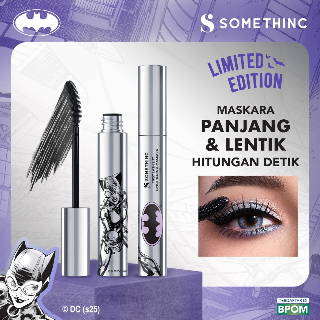 [GRATIS HADIAH] SOMETHINC Best Bundle Batman Edition (Tipsy Mascara, Ceraplump Tinted Lip Balm, Eyeliner, Sunscreen, Low pH Cleanser)| Mascara Keratin Lash Lift, Memberikan Bulu Mata Efek Lebih Panjang & Lentik Dalam Hitungan Detik