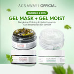 ACNAWAY Bundle 2 in 1 Mugwort Gel Mask + Mugwort Water Gel –Moisture Gel Pelembab Wajah Untuk Kulit Berjerawat Acne Friendly Melembapkan Wajah Sensitif Cooling Soothing Gel Untuk Kulit Kemerahan Acne Prone Face Mask Gel Masker Wajah untuk Kulit Berjerawat