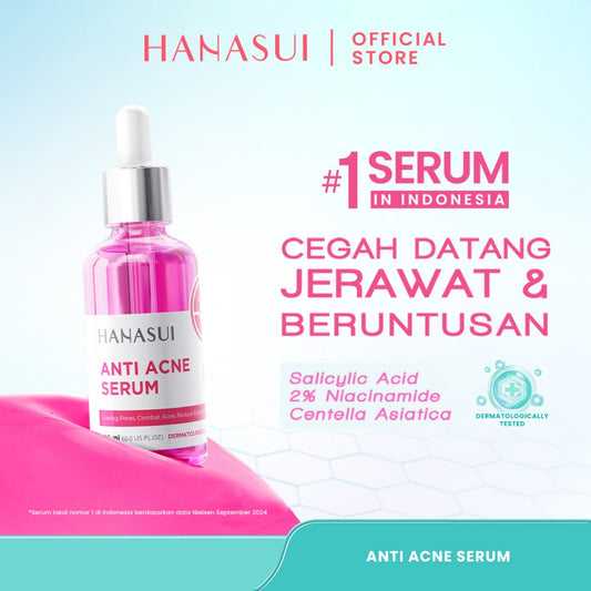 Hanasui Anti Acne Serum - Jerawat & Beruntusan Menenangkan dengan Centella Asiatica Salicylic Acid & Niacinamide