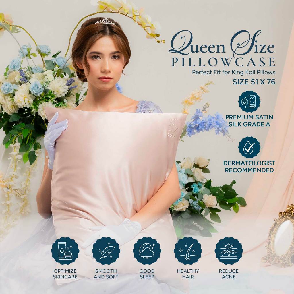 Sarung Bantal PREMIUM Satin Silk Terli Beauty (Queen Size)
