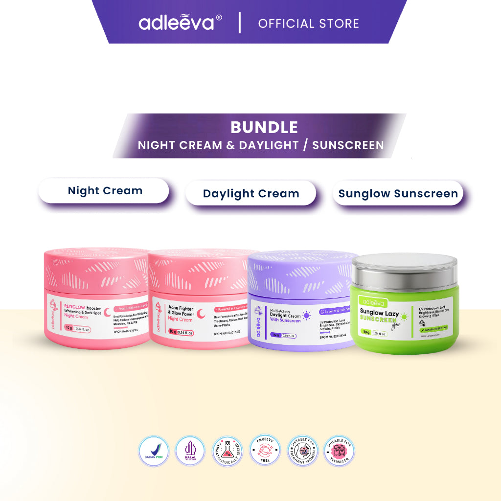 ADLEEVA - (BUNDLE KIT) Night Cream & Daylight Cream / Sunglow Sunscreen