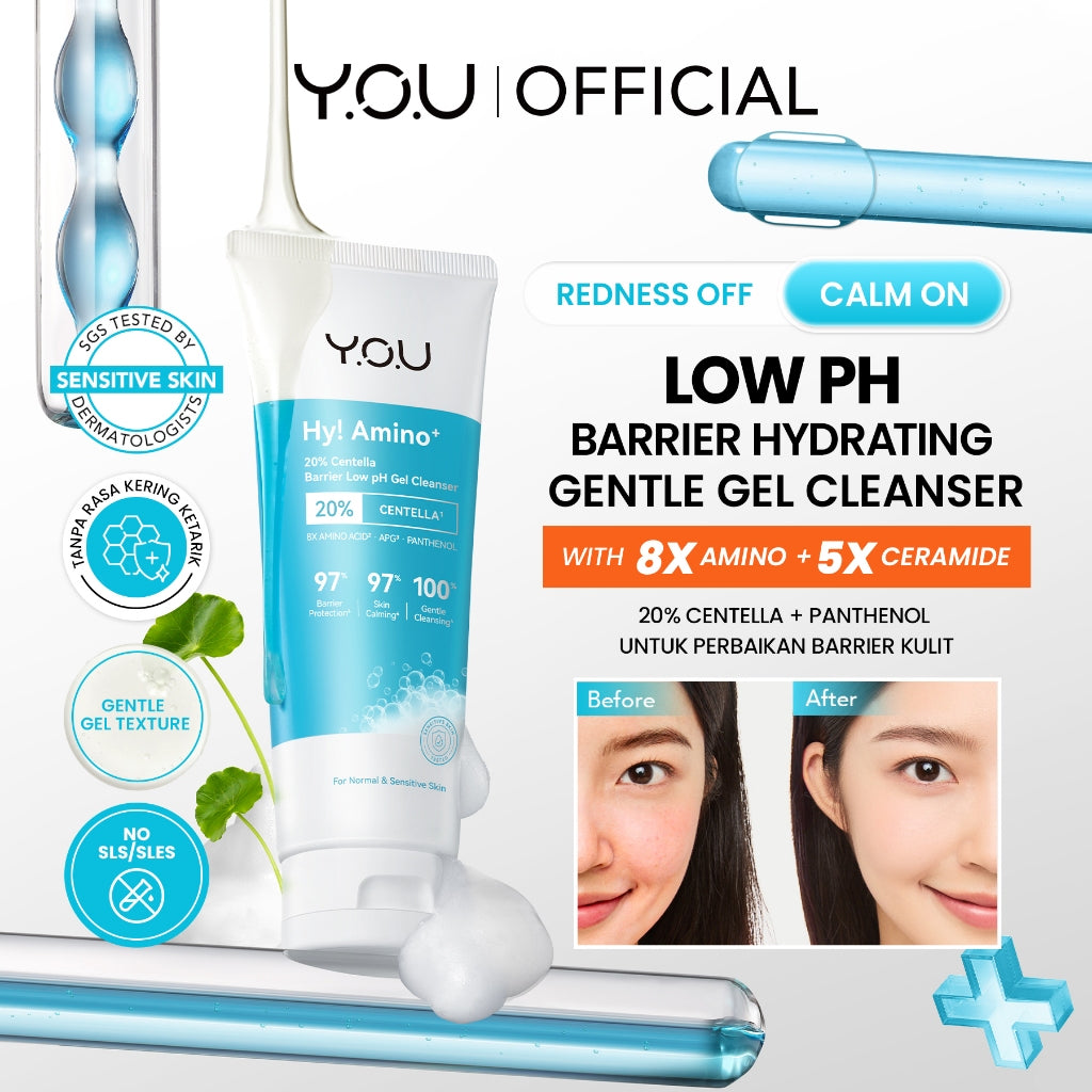 [NEW Hy! AMINO SERIES] YOU Hy! Amino+ 1.5% BHA Fight Acne Gel Cleanser YOU Hy! Amino+ 2% Niacinamide Brightening Gentle Cleanser YOU Hy! Amino+ 20% Centella Barrier Low pH Gel Cleanser