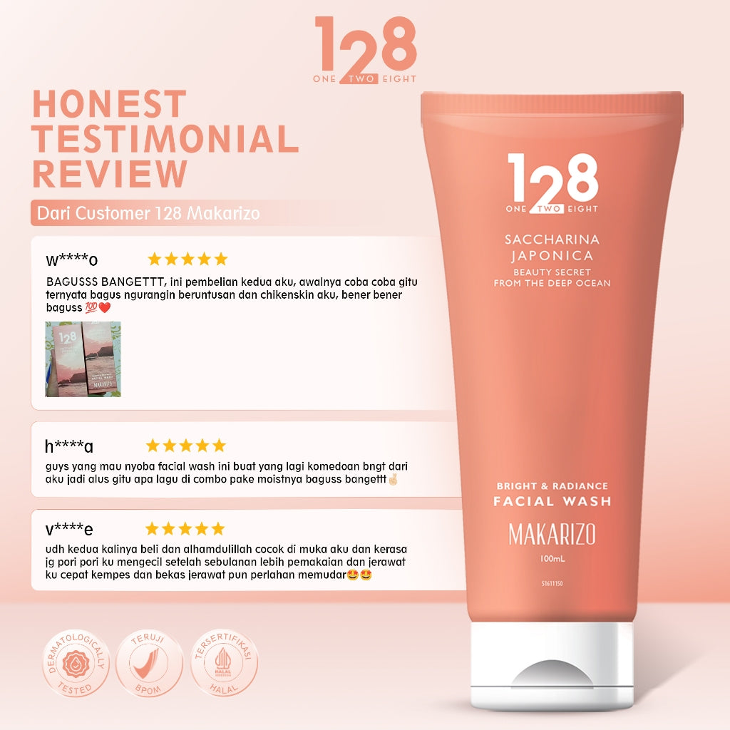 128 Saccharina Japonica Bright & Radiance Facial Wash Tube 100mL by Makarizo