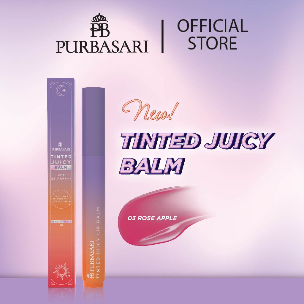 Purbasari Tinted Juicy Balm SPF 25 PA++++ 2in1 Lipbalm & Liptint melted