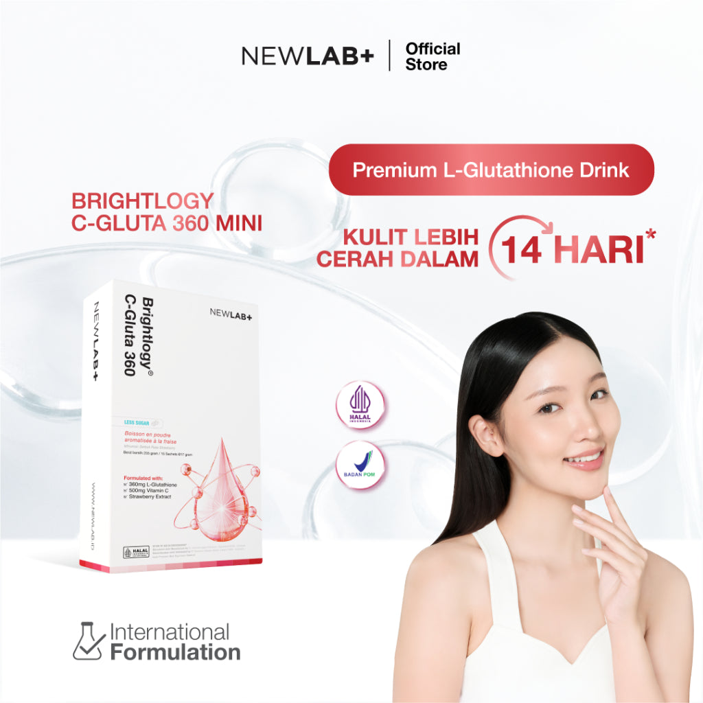 NEWLAB Mini Brightlogy C-Gluta 360 | Minuman Glutathione BPOM| Glutathione Supplement untuk Mencerahkan 7 Sachet
