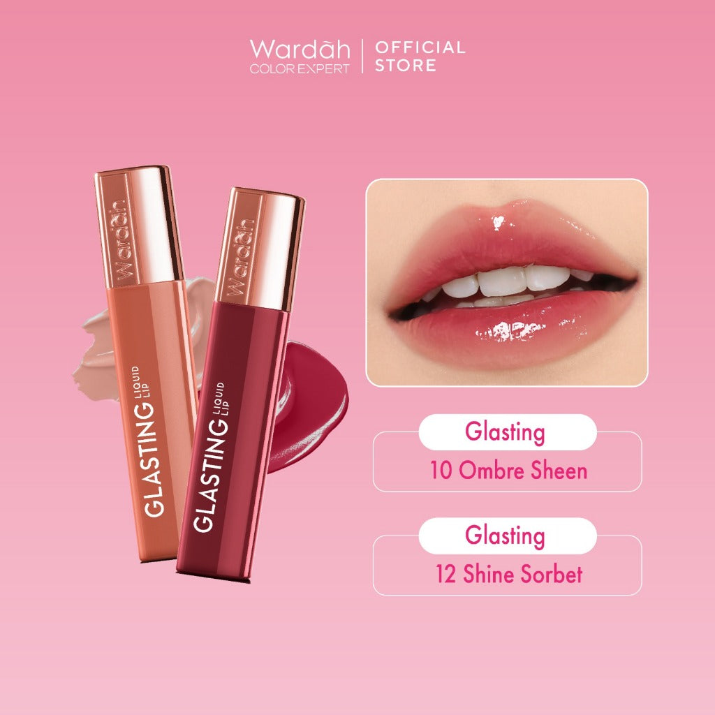 [OMBRE COVER BIBIR GELAP] WARDAH Ombre Glasting Liquid Lip + Matte Lip Cream -Lip-Stain-Lipgloss-Lipstik-Lip Matte-Lipcream-Lip Cream- Glossy Longlasting Waterproof Tahan Lama - Glaze Lip - Makeup - Liptin Anak Sekolah