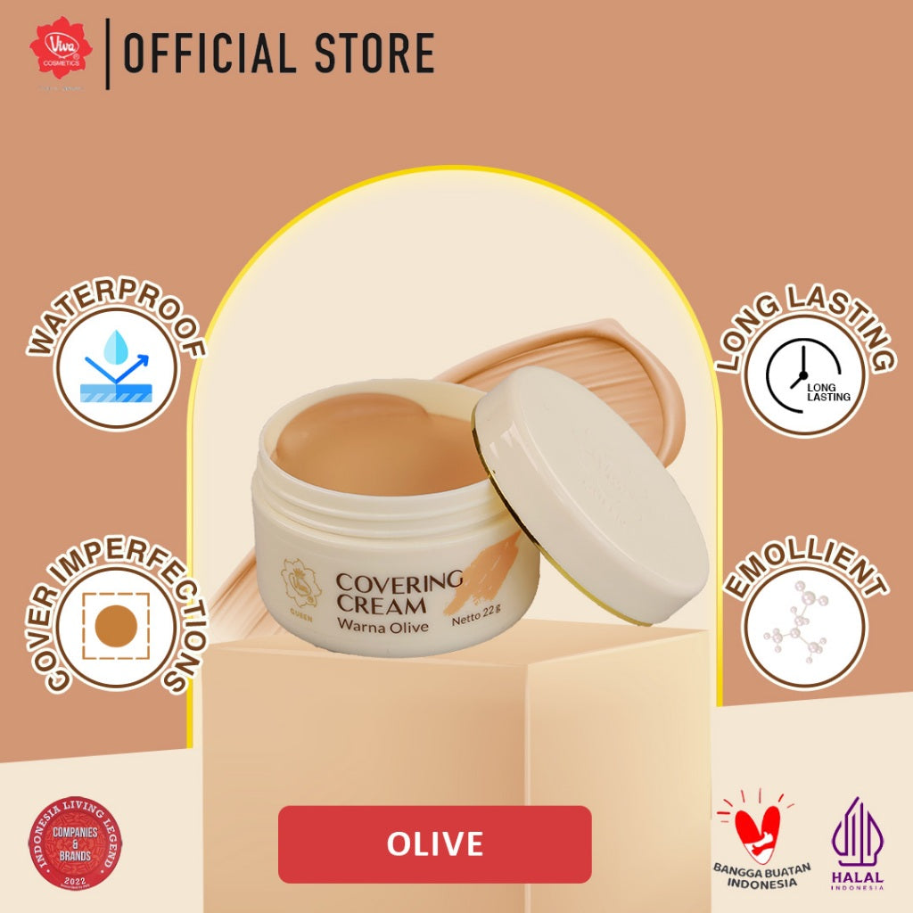 Viva Queen Covering Cream (WATERPROOF) - 22gr (Tersedia 4 Varian Warna)