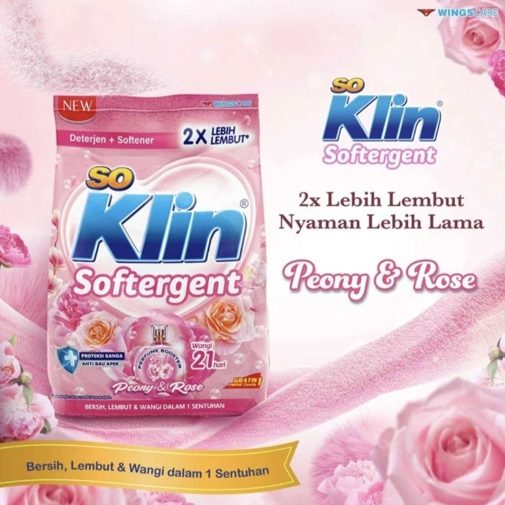 So Klin Softergent Deterjen Bubuk + Pelembut Pakaian Refill 1.5 kg