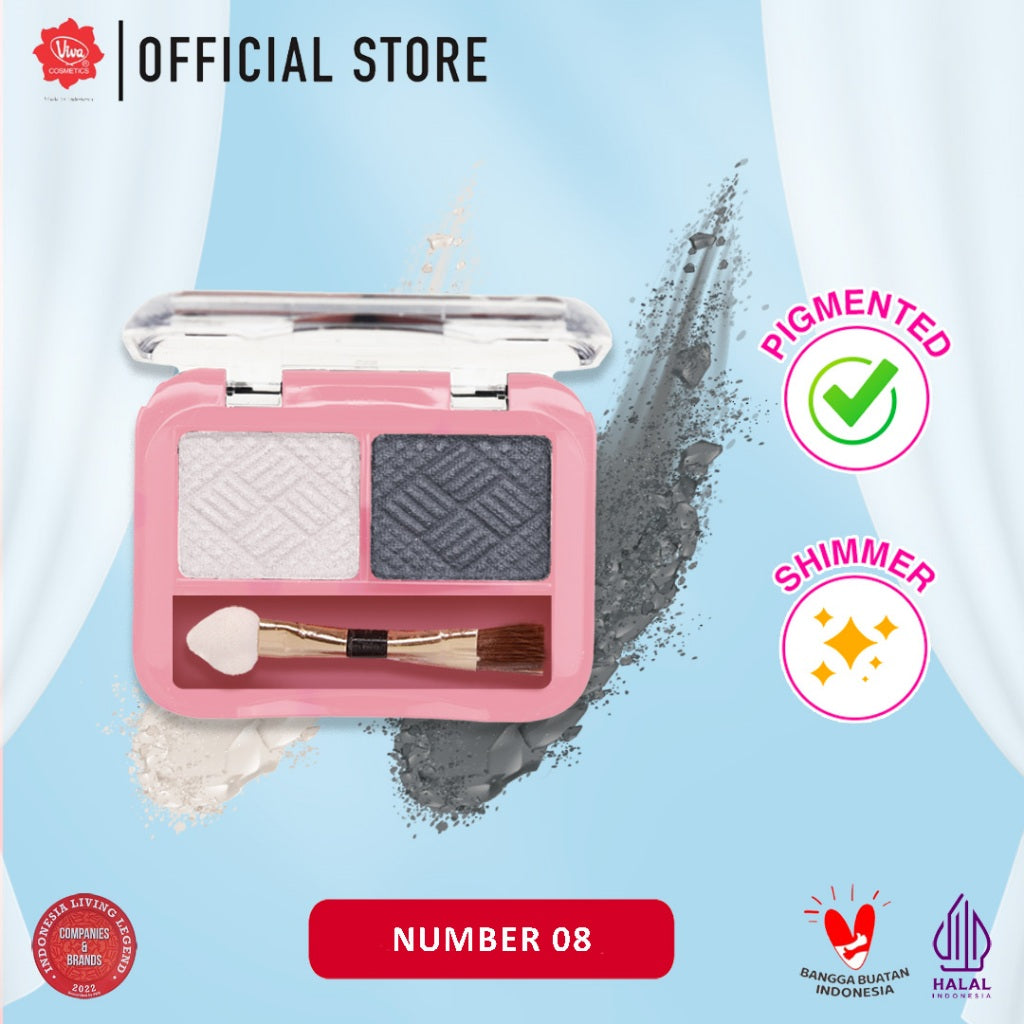 Viva Eye Shadow Duo - 2.3 gr (tersedia 12 varian kombinasi warna)