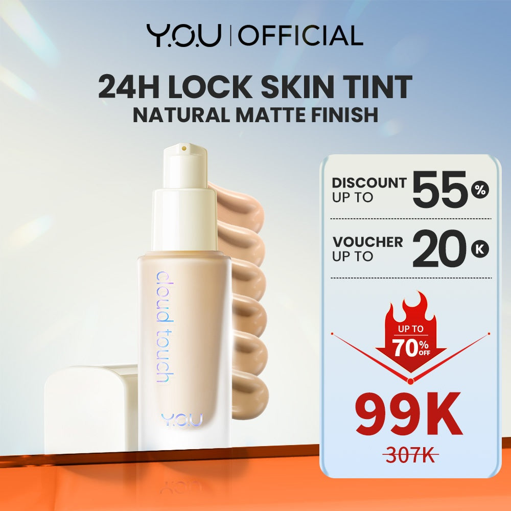 YOU Cloud Touch Skin Tint For ALL Skin Perfect Coverage Liquid Foundation Serum Tint 24h Matte Oil Control SPF 25