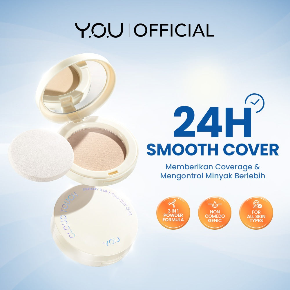 YOU Cloud Touch Dreamy 3 in 1 Two Way Cake Bedak Padat Two Way Cake Makeup