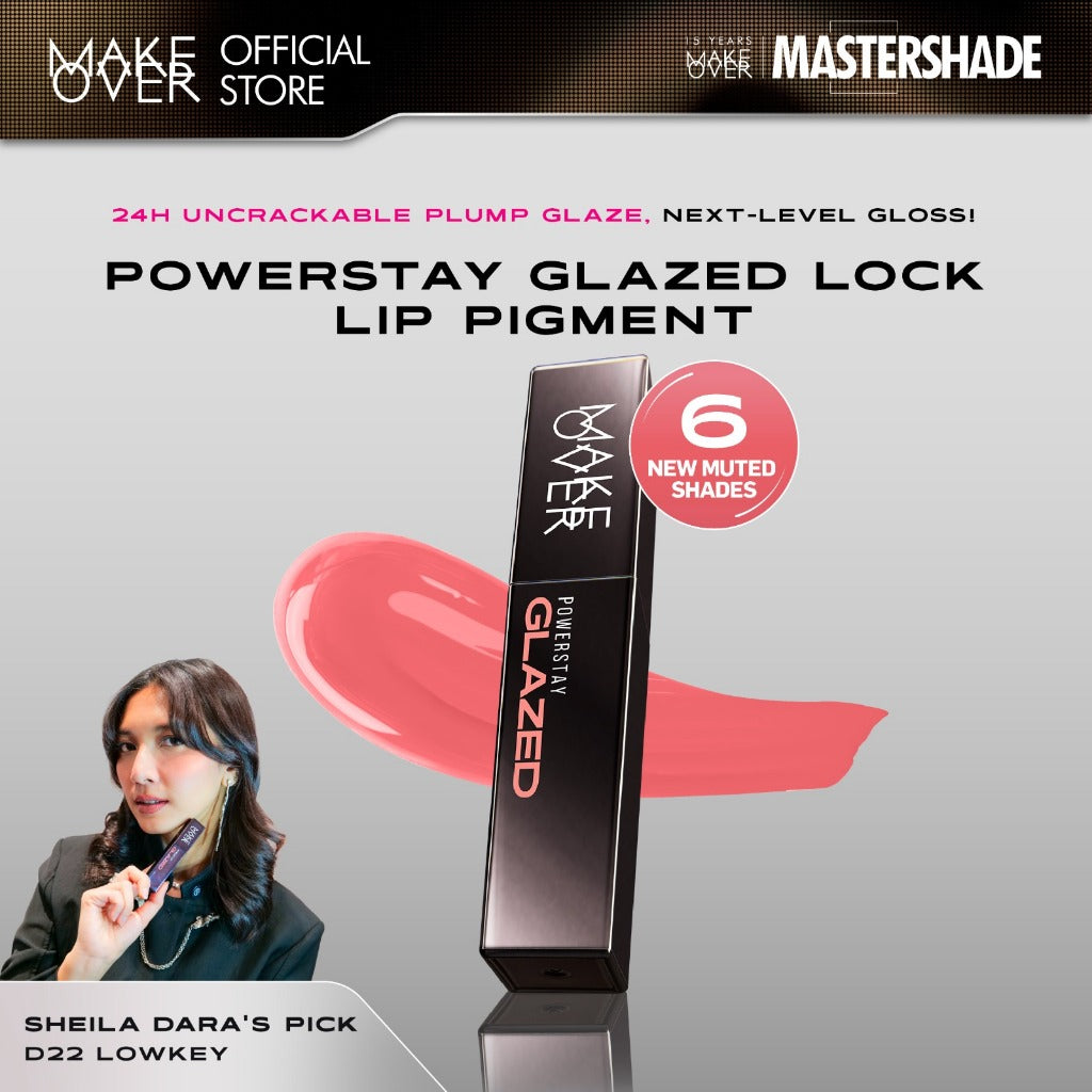 [SPECIAL 11.11] MAKE OVER Powerstay Glazed Lock Lip Pigment - NIKI Aqeela Sargio Mahalini Lip Glazed Plump Gloss Next Level Lip Cream Transferproof Pigmented Tahan Lama 24 Jam Ringan Lipstick Long Lasting Somethin Time Less w Maybe Euphoria