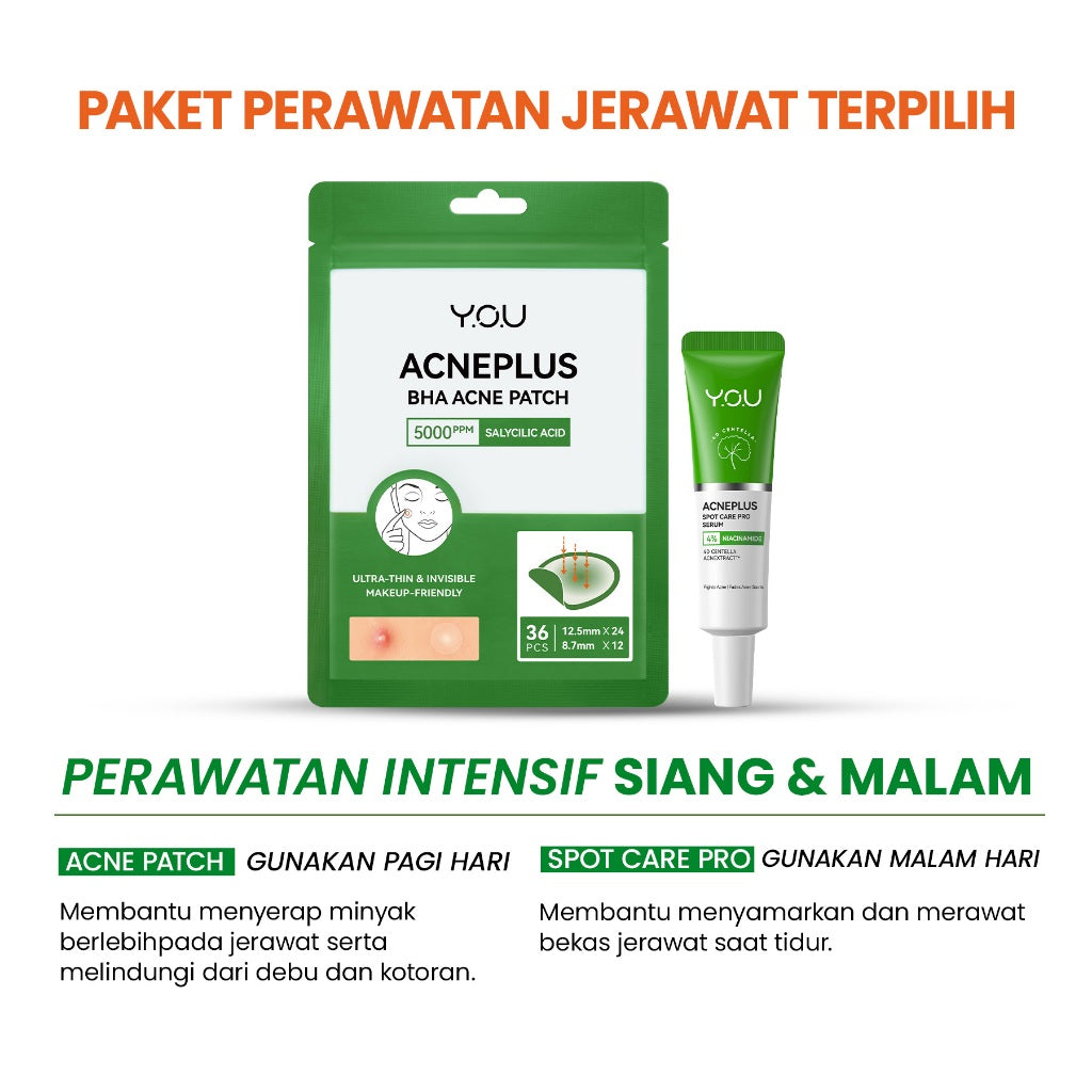 [NEW] YOU AcnePlus BHA Acne Patch Jerawat 5000 ppm Salicylic Acid 36 PCS