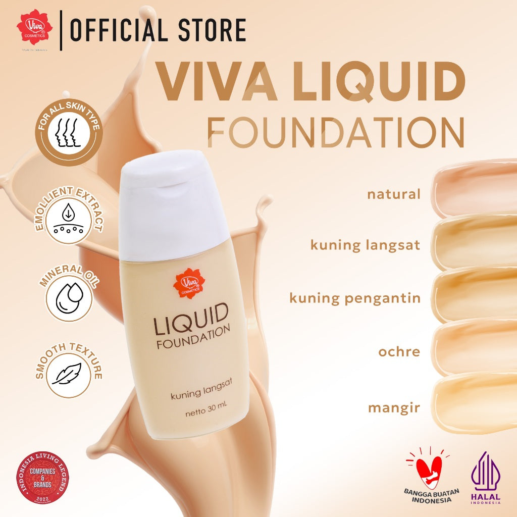 Viva Liquid Foundation 30 ml (Tersedia 5 Varian Warna)
