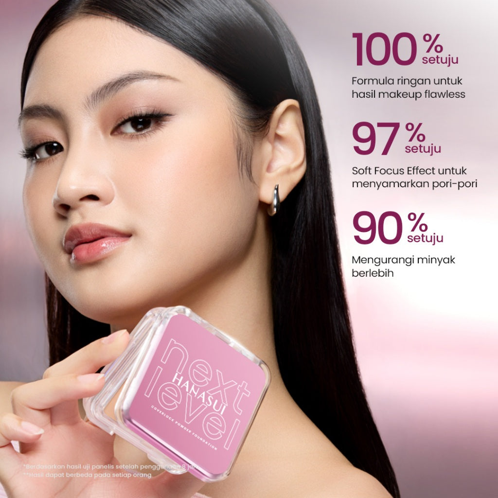 [NEW] Hanasui Next Level Coverlock Powder Foundation - Porefect Blur, Flawless Looking & 4X Oil Control Balance