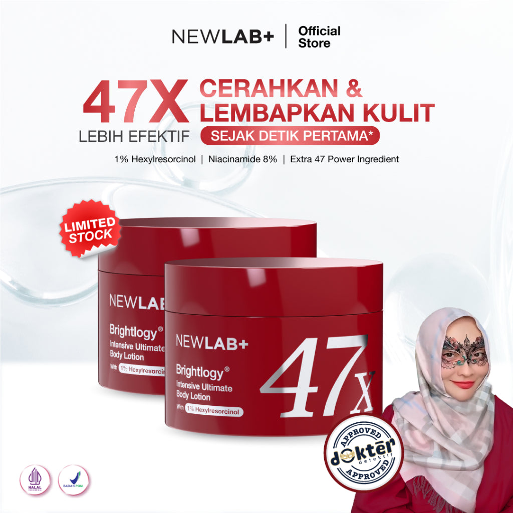 NEWLAB Brightlogy Intensive Ultimate Body Lotion with 1% Hexyl | Body Lotion Pemutih Badan | Handbody | Body Care untuk Mencerahkan |Whitening Lotion
