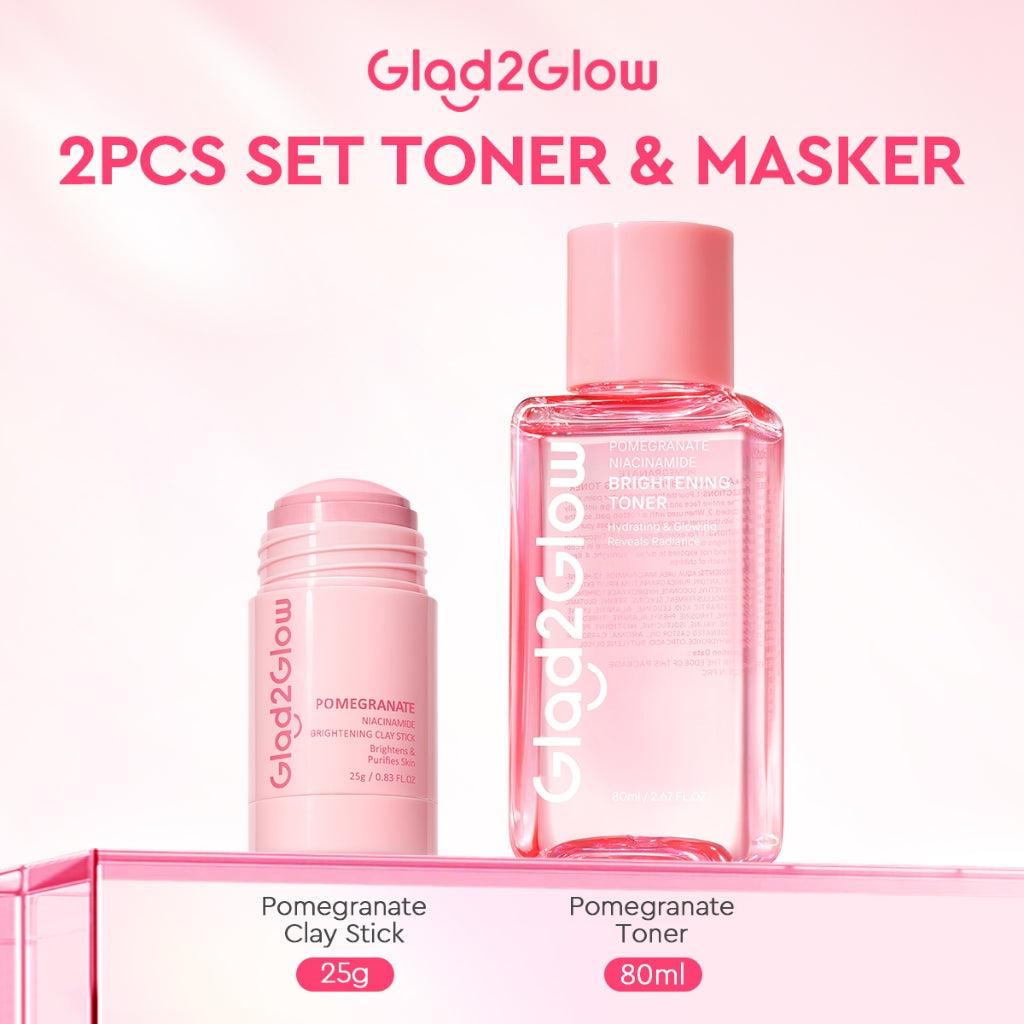 Glad2Glow Pomegranate Niacinamide Brightening Clay Stick Masker Glad2Glow Masker Wajah  Masker Brightening Masker Glowing Mud Masker Clay Masker Pencerah Wajah Masker Mencerahkan Clay Mask Brightening Clay Stik Pembersih Komedo Masker Stik Masker Muka