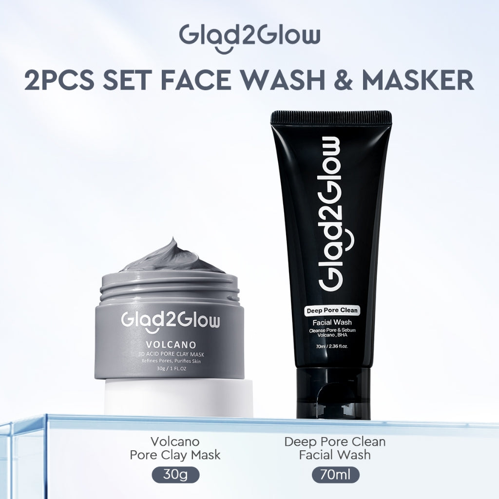 Glad2Glow Volcano 3D Acid Pore Clay Mask Masker Wajah Masker Glad2Glow Masker Komedo Dan Pori Pori Wajah Deep Pores Cleansing Masker Organik Clay Mask Clay Masker Mud Mask Face Masker Jelly Mask Sheetmask Wash Off Mask Masker Jerawat G2Glow Official Store