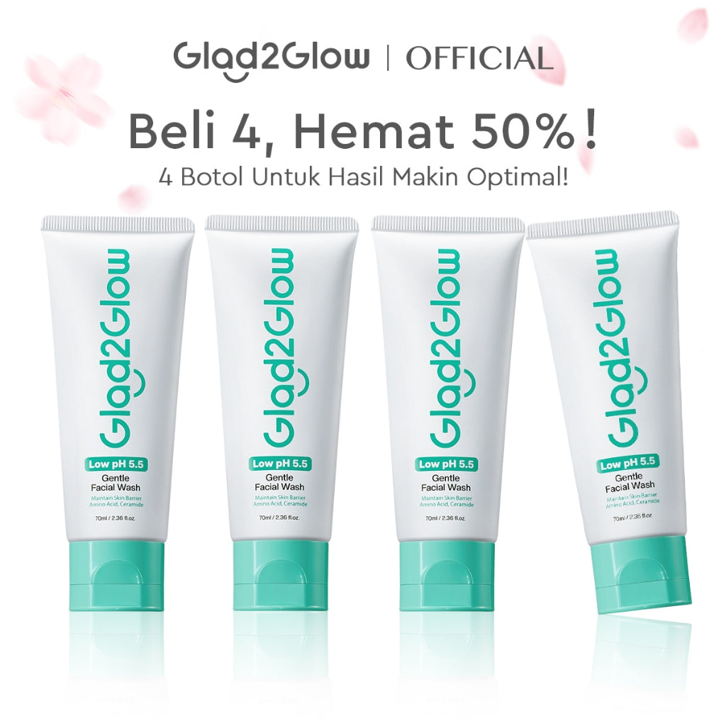 [Hemat 4PCS]Glad2Glow Facial Cleanser Series-Low PH Gel Centella Mencerahkan Pencerah Wajah Anti Jerawat Penuaan Hilangkan Flek & Tenangkan face wash Pembersih Wajah Membersihkan kotoran dan minyak Menjaga pelindung kulit Mengobati g2glow official store