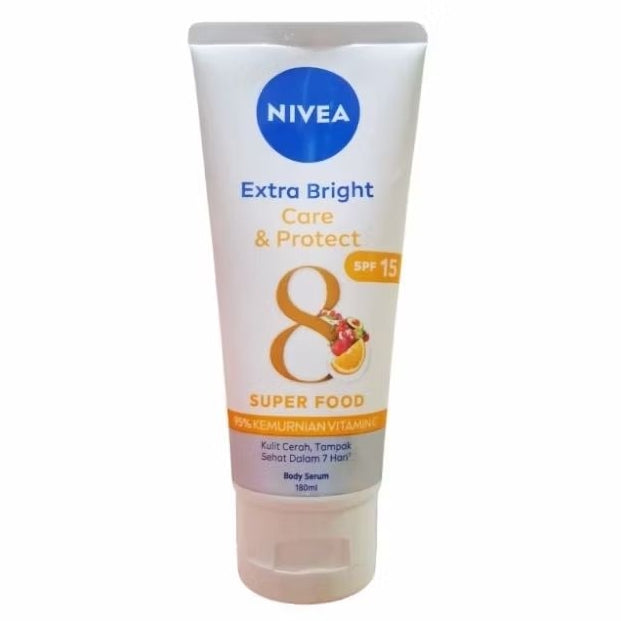 Nivea Extra Bright Serum Pelembap Tubuh SPF 15 Care & Protect Tube 180 ml