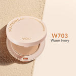 YOU NoutriWear+ Silky Pressed Foundation Full Coverage Oil Control & Tahan Lama 24 Jam | Bedak Padat Perfect Coverage | Bedak Pengontrol Minyak