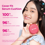 Glowsophy Bundle 2in1 Cover Duo Radiance Set Cover Glow + Cover Fit Serum Cushion Long Lasting All Day - Glow Matte Finish Cushion Ringan dengan Medium Coverage Menyamarkan Pori-Pori dan Garis Halus Cushion Kulit Asia Foundation Waterproof Make Up Setting