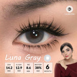 [Fuji Favorite] [New Arrival] Lilmoon Softlens Kualitas Jepang softlens minus (0 sd -8.50) Luna Gray Lensa minus/natural contact softlens/softlens warna/Lensa kontak