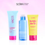 SCORA Bright Me Up Sunscreen 40 Gr + SCORA Gentle and Soothe Micellar Cleansing Water 100ML + SCORA Gentle Low pH Cleanser 100ml