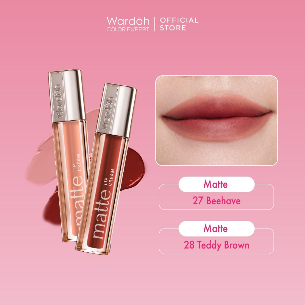 [OMBRE COVER BIBIR GELAP] WARDAH Ombre Glasting Liquid Lip + Matte Lip Cream -Lip-Stain-Lipgloss-Lipstik-Lip Matte-Lipcream-Lip Cream- Glossy Longlasting Waterproof Tahan Lama - Glaze Lip - Makeup - Liptin Anak Sekolah