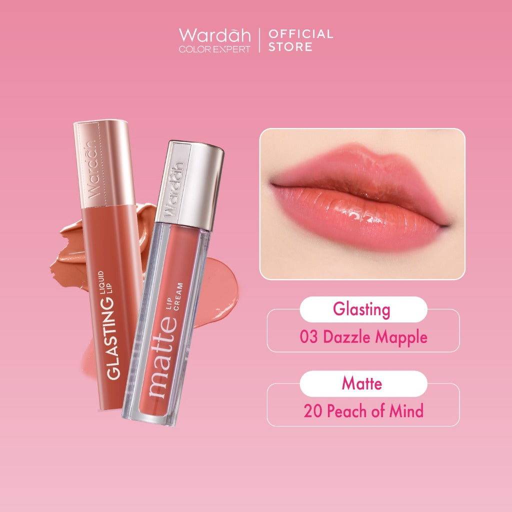 [OMBRE COVER BIBIR GELAP] WARDAH Ombre Glasting Liquid Lip + Matte Lip Cream -Lip-Stain-Lipgloss-Lipstik-Lip Matte-Lipcream-Lip Cream- Glossy Longlasting Waterproof Tahan Lama - Glaze Lip - Makeup - Liptin Anak Sekolah