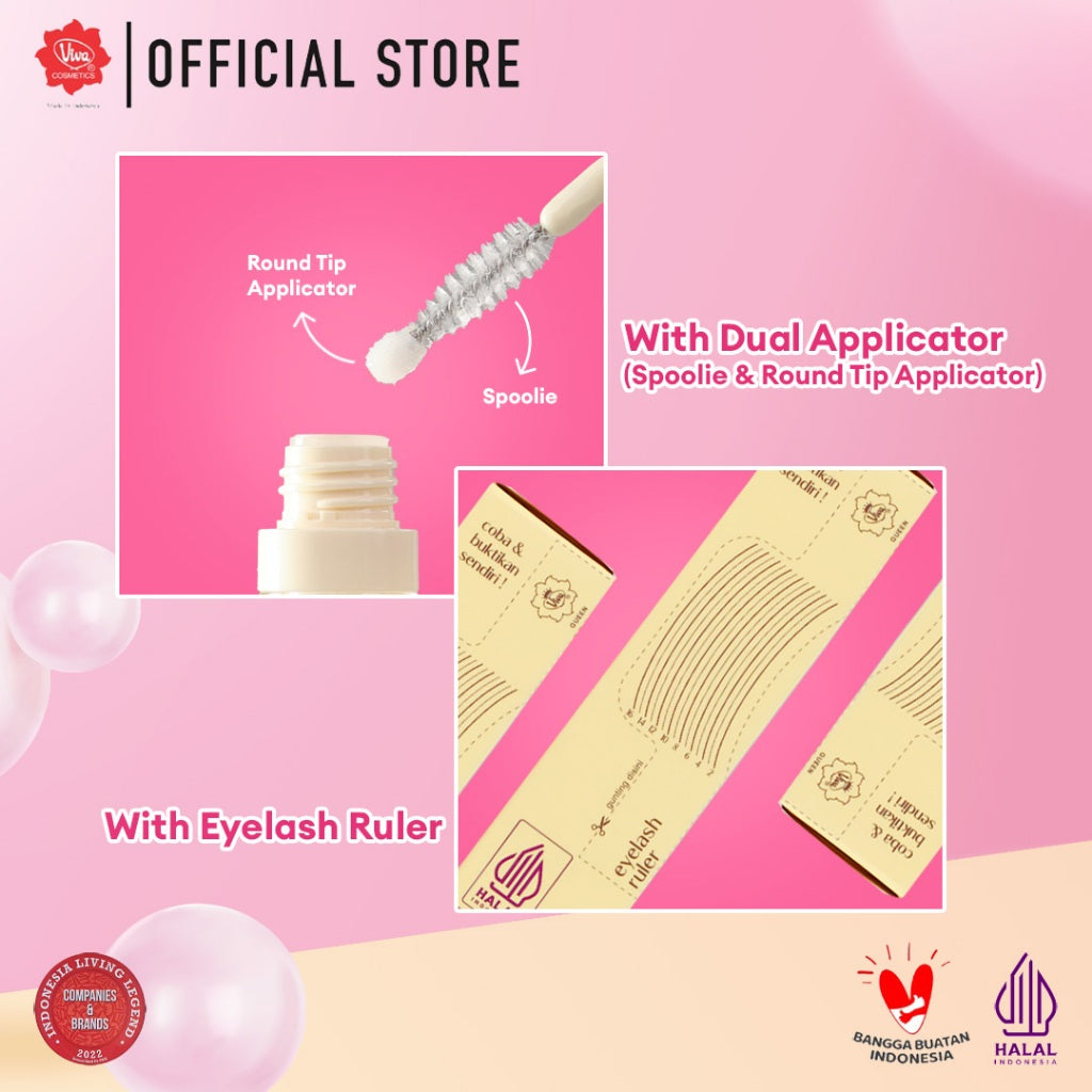 Viva Queen Lash & Brow Booster Serum (Serum Bulu Mata & Alis) with Biomimetic Peptide, Red Clover Extract, NO ALCOHOL & NO FRAGRANCE - 4.5ml