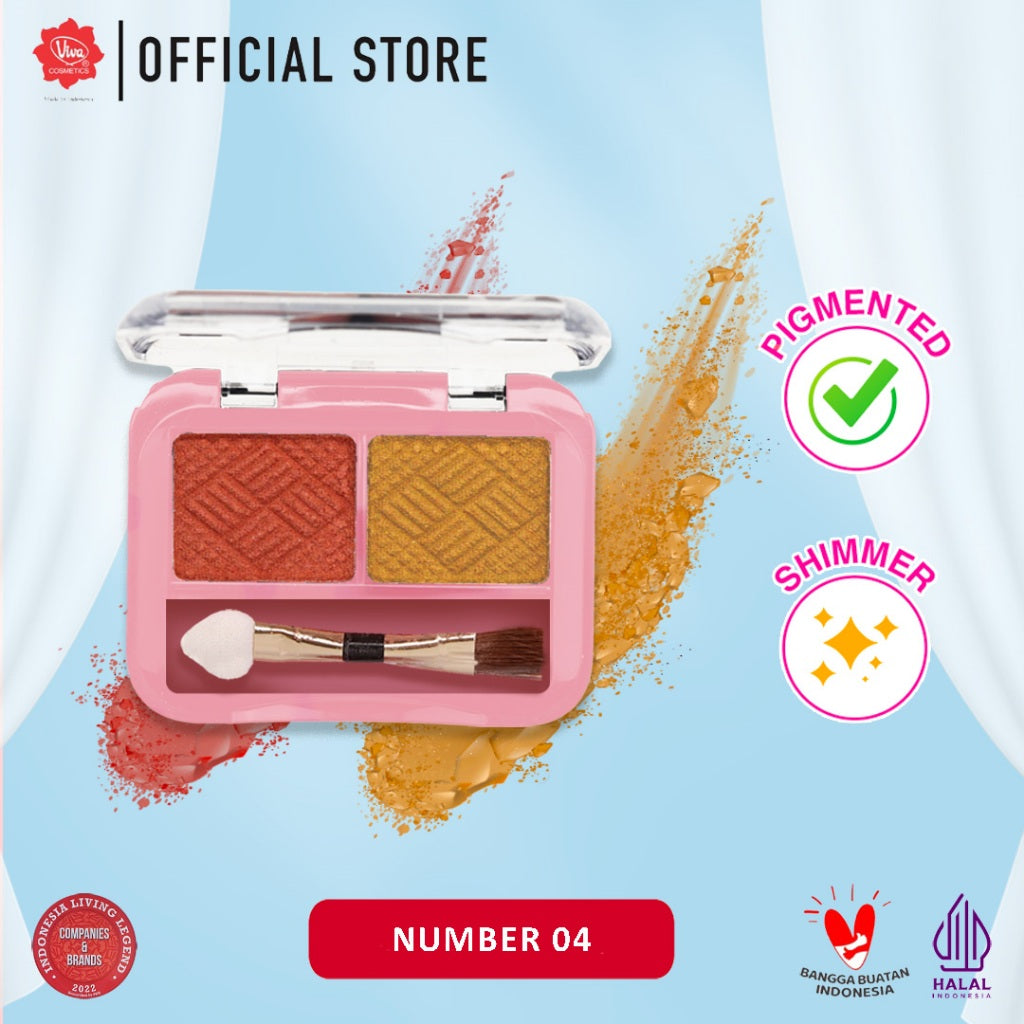 Viva Eye Shadow Duo - 2.3 gr (tersedia 12 varian kombinasi warna)