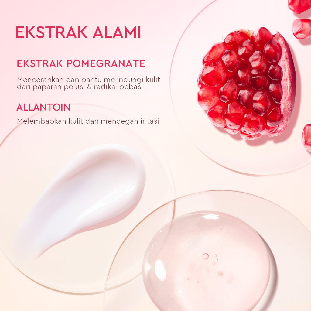 [Isi Besar Hemat]Glad2Glow Pomegranate Niacinamide Brightening Moisturizer 100g Mencerahkan Pemutih Kulit Gel Pelembab Bercahaya Krim Siang dan Malam Perawatan Kulit Ekstrak Delima Asam Lemak Asam Delima Pelembab Esensi Wajah Perawatan g2g official store