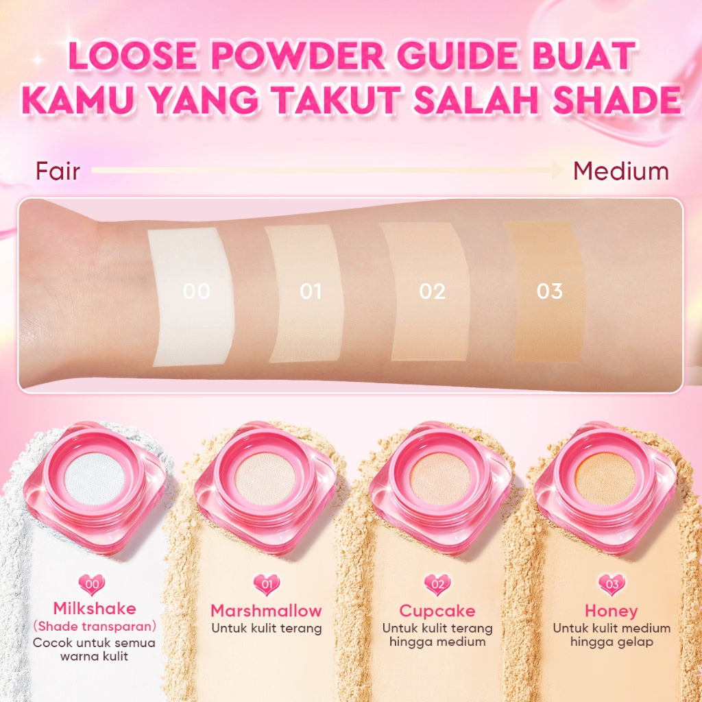 Glad2Glow 2lN1 VELVET MAKEUP SET-LOOSE POWDER+CUSHION Coverage Tinggi Second Skin Flawless Semi Matte Transferproof Tahan Lama instan Blurring Minyak Extract Air Blurry Technology