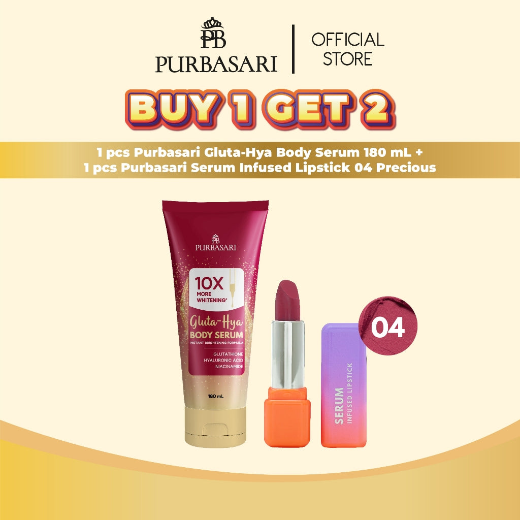 [BUY 1 GET 2] Purbasari Body Serum 180ml + Purbasari Serum Infused Lipstick