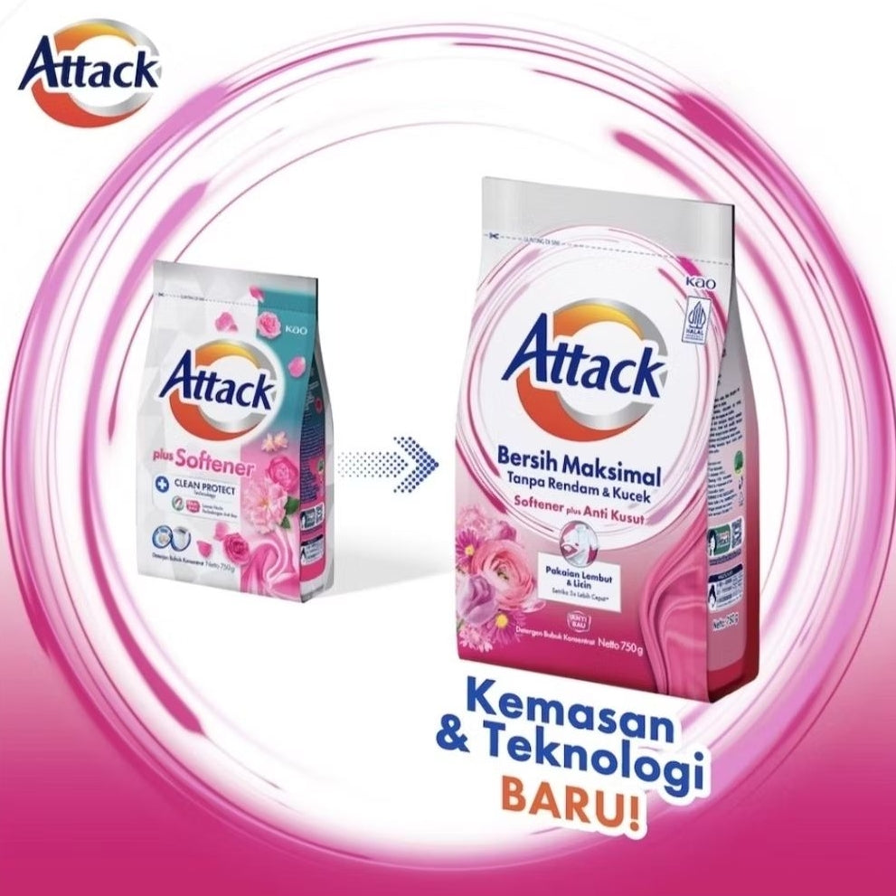 Attack Deterjen Bubuk + Pelembut Pakaian 750 g
