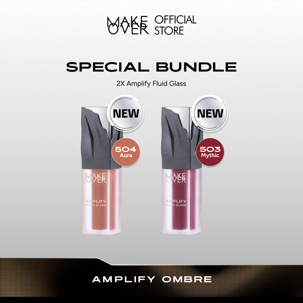 [SPECIAL 11.11] NEW! MAKE OVER Amplify Fluid Glass Lip Gloss - Peptide Plump Technology Hydrating Glossy Shine Non Sticky Buildable Color Lip Balm Comfort Moisturizing Plump Lips