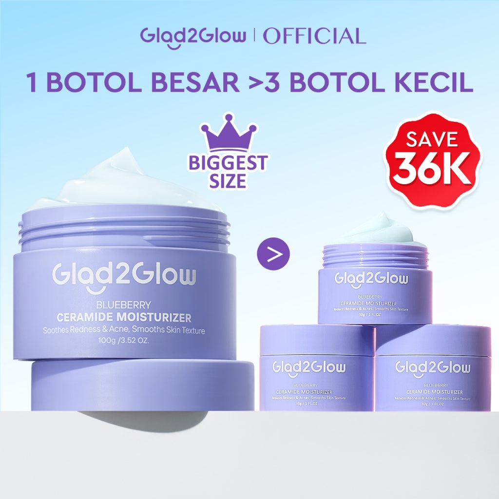 [Isi Besar Hemat]Glad2Glow Moisturizer Series100G Water Gel Niacinamide Brightening Retinol CentellaMencerahkan Pemutih Kulit Pelembab Bercahaya Krim Siang dan Malam Perawatan Kulit Ekstrak Delima Asam Lemak Asam Delima Wajah G2glow official store