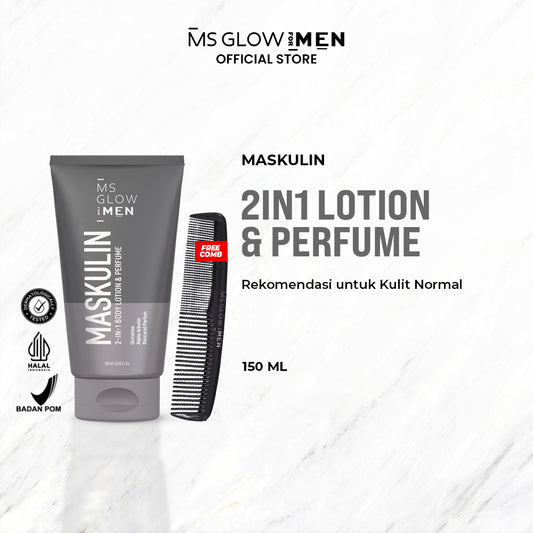 MS Glow For Men - Maskulin 2IN1 Body Lotion & Parfume Free Gift